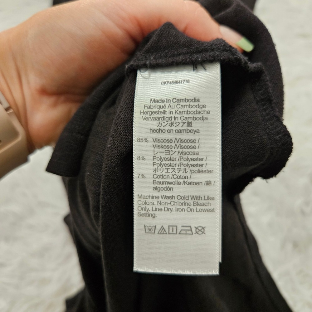 Madewell Womens V-Neck Midi Dress Charcoal Gray Sleeveless Side Slit Size M - Picture 7 of 7